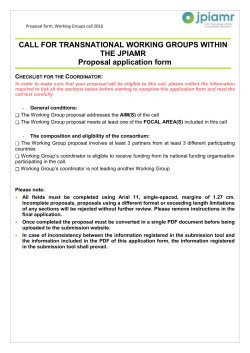 Proposal Application Form - Agence Nationale de la Recherche
