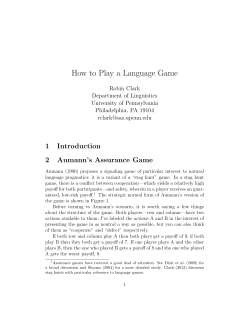How to Play a Language Game - The Interdisciplinary Center for