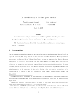 On the efficiency of the first price auction