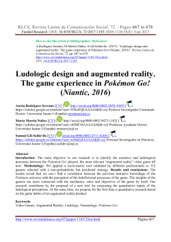 Ludologic design and augmented reality. The game experience in