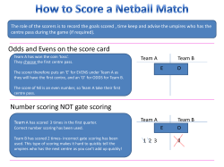 Odds and Evens on the score card Number scoring NOT gate scoring