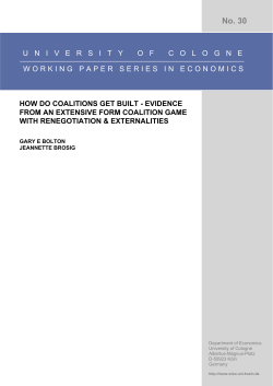 Evidence from an extensive form coalition game with renegotiation