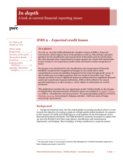 IFRS 9 - Expected credit losses