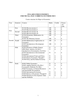 1 SYLLABUS FOR ECONOMICS FOR TDC BA