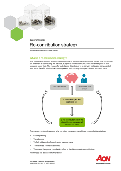Re-contribution strategy