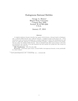 Endogenous Rational Bubbles