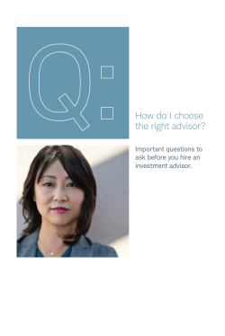 How do I choose the right advisor?