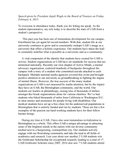 President Anjali Wagle`s Speech (02/06/2015)