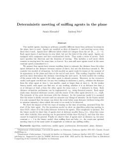 Deterministic meeting of sniffing agents in the plane