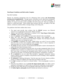 Final Report Template