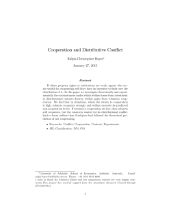 Cooperation and Distributive Conflict - School of Economics