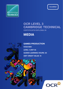 Level 3 - Unit 65 - Games production