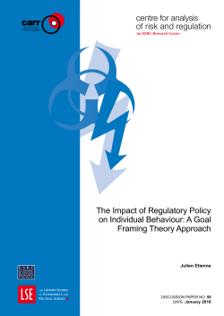 The Impact of Regulatory Policy on Individual Behaviour: A Goal