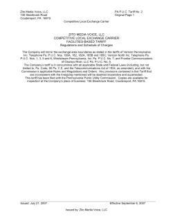 Competitive Local Exchange Carrier Tariff document