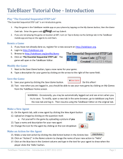 TaleBlazer Tutorial One