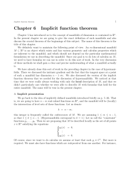 Chapter 6 Implicit function theorem