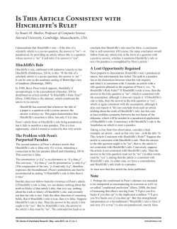 Is This Article Consistent with Hinchliffe`s Rule?