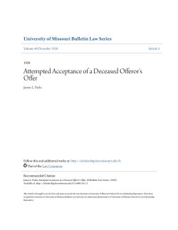 Attempted Acceptance of a Deceased Offeror`s Offer