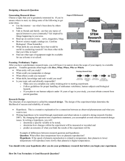 Designing a Research Question Generating Research Ideas