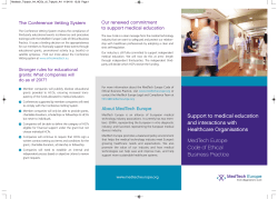 Support to medical education and interactions with Healthcare