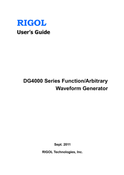 User`s Guide DG4000 Series Function/Arbitrary Waveform