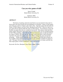 Can you win: games of skill - Academic and Business Research