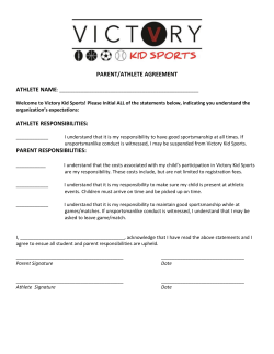 parent/athlete agreement athlete responsibilities