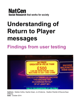 Understanding of Return to Player messages