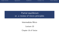 Partial equilibrium or, a review of micro principles