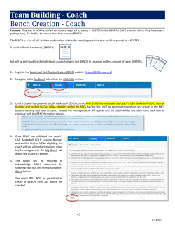 Team Building - Coach Bench Creation - Coach