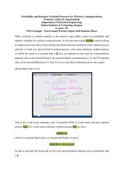 Probability and Random Variables/Processes for Wireless