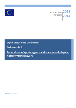 Deliverable 3 Supervision of sports agents and transfers