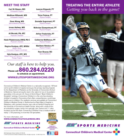Getting you back in the game! - Connecticut Children`s Medical Center