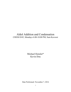 Aldol Addition and Condensation Lab Report