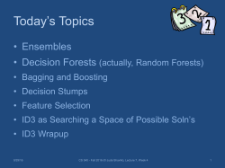 CS 540 &ndash; Introduction to AI Fall 2015