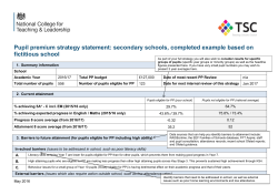 Pupil premium strategy statement: secondary schools, completed