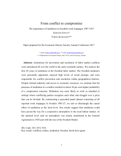 The importance of mediation in Swedish work stoppages, 1907-27