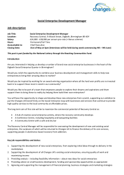 Social Enterprise Development Manager Job Spec