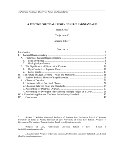 Positive Political Theory and Legal Doctrine