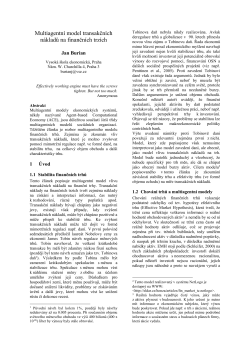 Mutliagent&iacute; modely ekonomick&eacute; regulace