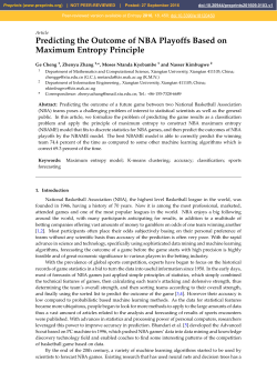 Predicting the Outcome of NBA Playoffs Based on