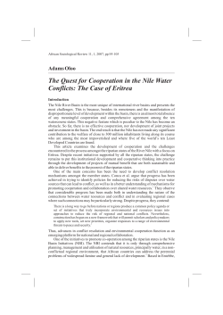 The Quest for Cooperation in the Nile Water Conflicts