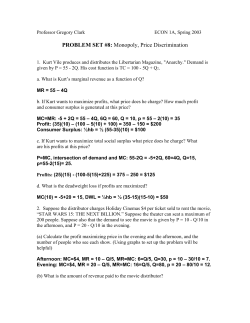 PROBLEM SET #8: Monopoly, Price - uc