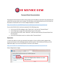 Password Reset Documentation Click the Registration