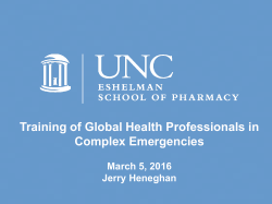 Training of Global Health Professionals in Complex Emergencies