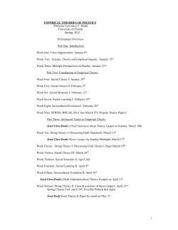 empirical theories of politics - Department of Political Science