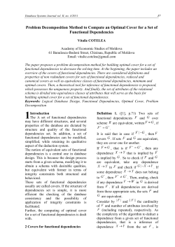 Problem Decomposition Method to Compute an Optimal Cover for a