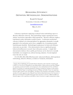 Behavioral Efficiency - Experimental Economics Center