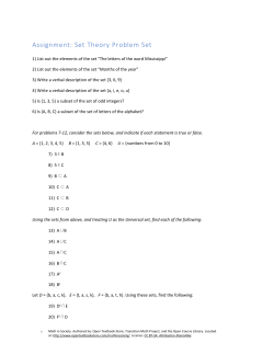 Assignment: Set Theory Problem Set