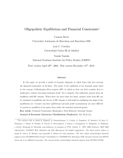 Oligopolistic Equilibrium and Financial Constraints"
